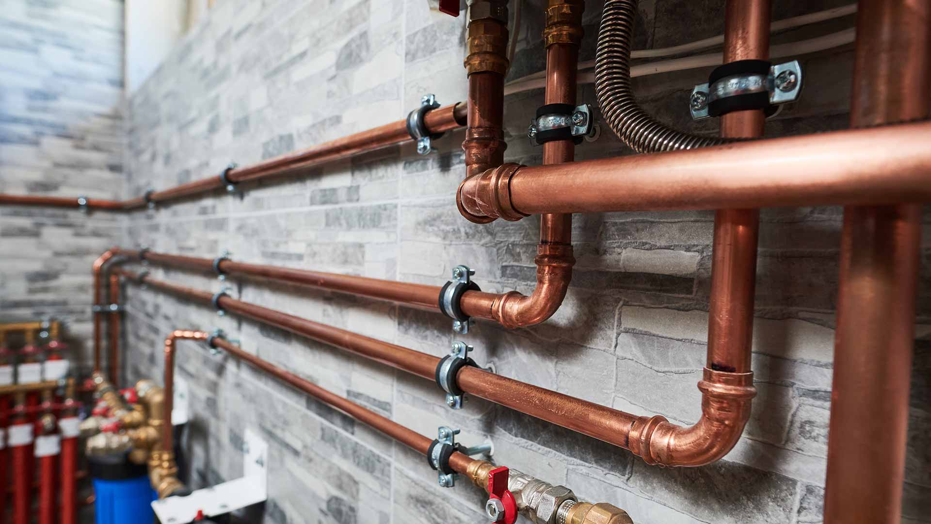 Neat copper pipework installed by professional plumbers at Kings Renovations